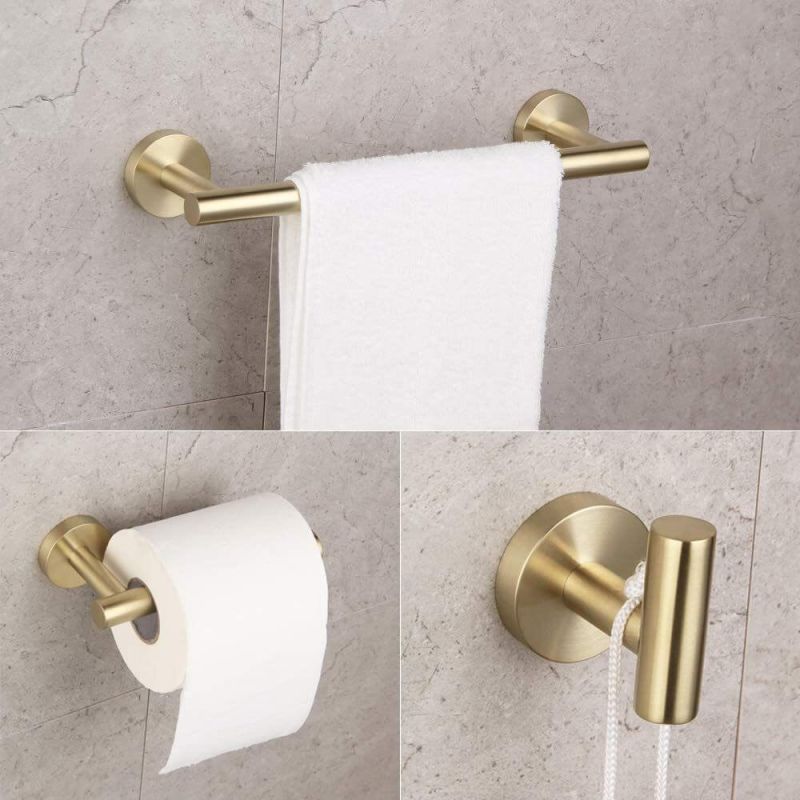 Toallero dorado y plateado, toallero de mano en la ducha, toallero en el  baño, no es necesario perforar (color dorado, tamaño: izquierdo abierto)