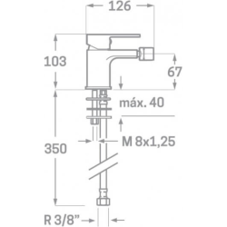 Grifo de bide monomando negro mate serie Skara