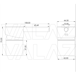 Grifo empotrado pared negro mate caño corto 15cm