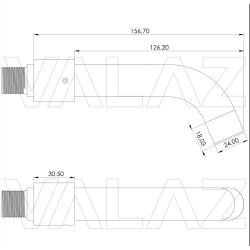 Grifo empotrado pared negro mate caño corto 15cm