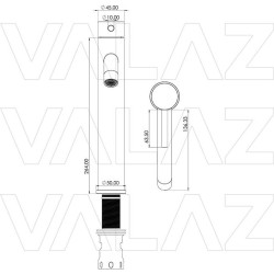 Grifo alto pica gun metal monomando