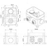 Conjunto de ducha  empotrada  cuadrada techo negra mate termostatica