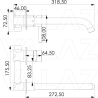 Grifo de lavabo empotrado con caño 26cm cromo