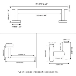 Accesorios de baño en dorado cepillado de acero inoxidable SUS304: Toallero + portarrollos + percha