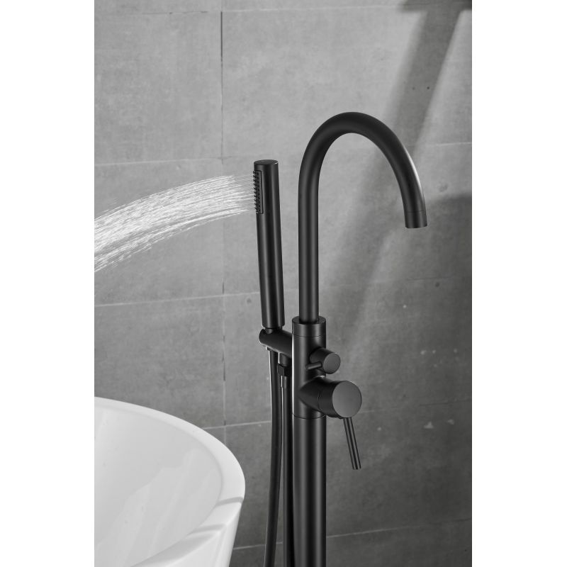 SCHÜTTE Grifo monomando ducha bañera con termostato LONDON negro mate