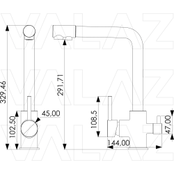 Grifo de cocina nikel con ósmosis integrada 3 vías acero cepillado