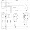 Grifo lavabo empotrado caño fino  redondo fijo cromado