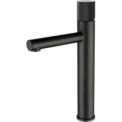 Grifo de lavabo alto monomando caño recto maneta luxury negro mate