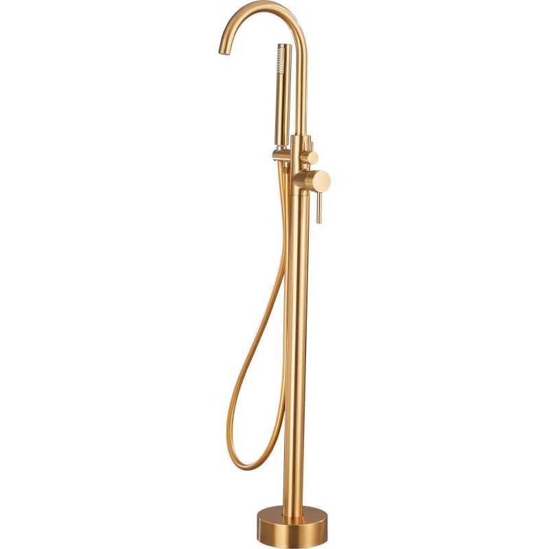 Grifo de bañera exenta dorado cepillado monomando Grifo de bañera exenta dorado cepillado monomando