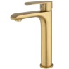 Grifo de lavabo alto pica monomando oro mate  serie Turia