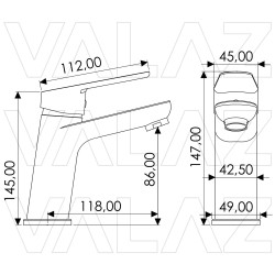 Grifo de lavabo curvo monomando cromado serie Pisuerga