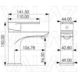 Grifo de lavabo monomando cromado  serie Magro