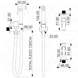 Grifo de bidet empotrado en pared