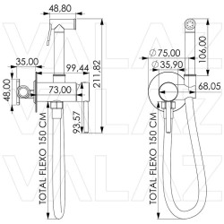 Grifo empotrado bidé higiénico para agua fría y caliente