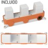 Ducha empotrada monomando redonda a techo con embellecedor rectangular negro mate