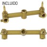 Grifo empotrado dorado cepillado bimando de lavabo