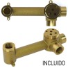 Grifo lavabo empotrado dorado envejecido caño largo 26cm monomando redondo