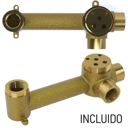 Grifo lavabo empotrado cromado caña redonda recta monomando