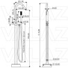 Grifo de bañera exenta autoportante independiente pie a suelo en cromado