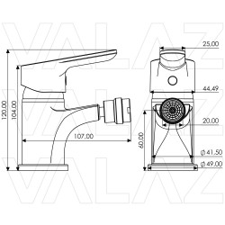 Grifo de bide monomando cromado serie Tera