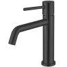 Grifo  lavabo negro  monomando redondo mate serie Ebro