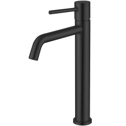 Grifo lavabo negro mate alto pica monomando negro mate serie Ebro