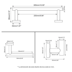 Accesorios de baño oro mate toallero+ porta rollos  + percha