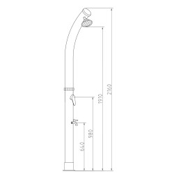 Ducha de exterior para jardín/piscina 18L  tubo curvo solar agua fría y caliente