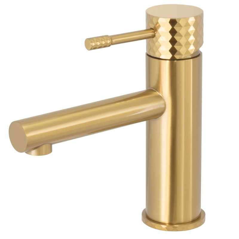 Grifo de lavabo monomando maneta luxury dorado cepillado Grifo de lavabo monomando maneta luxury dorado cepillado