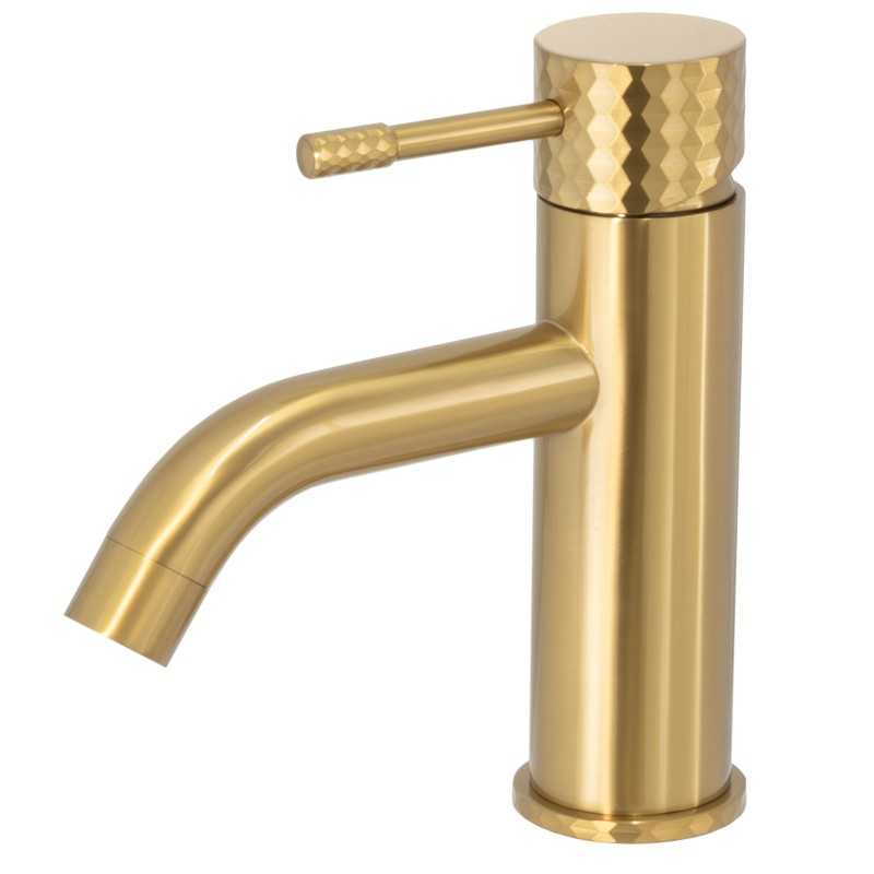 Grifo de lavabo monomando maneta luxury dorado cepillado Grifo de lavabo monomando maneta luxury dorado cepillado