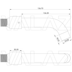 Grifo oro mate cepillado mate empotrado caño corto 15cm monomando