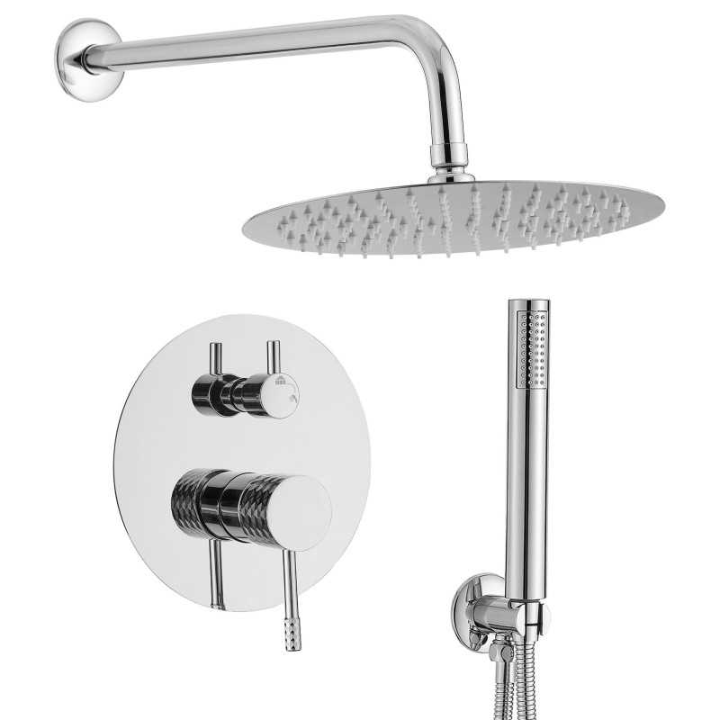 Ducha empotrada a pared acabado maneta luxury cromado serie Ofin Ducha empotrada a pared acabado maneta luxury cromado serie Ofin