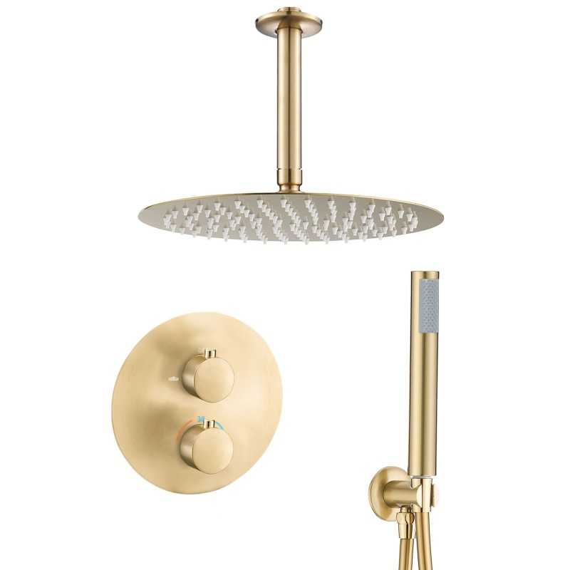 ducha termostática empotrada oro mate ducha termostática empotrada oro mate