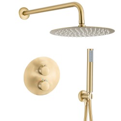 ducha termostática empotrada oro mate