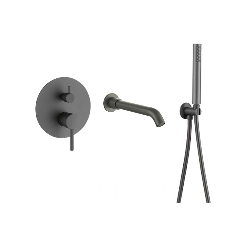 grifo de bañera empotrado gun metal grifo de bañera empotrado gun metal