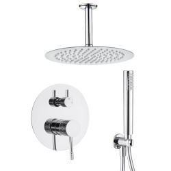 Ducha empotrada a techo acabado maneta luxury cromado serie Ofin a techo