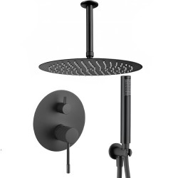 Ducha empotrada a techo acabado maneta luxury negro mate