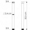 Tubo 30cm cromado barra de ducha