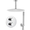 Ducha empotrada termostática techo redonda con rociador extraplano - Serie Jucar