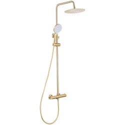 Barra de ducha/bañera termostática oro mate cepillado