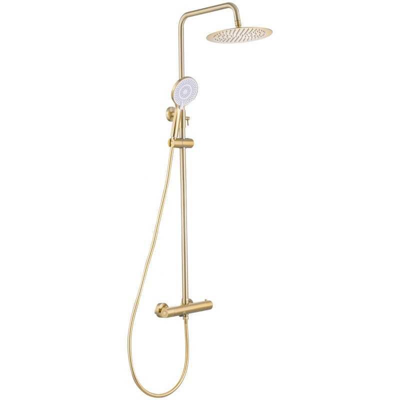 Barra de ducha/bañera termostática oro mate cepillado Barra de ducha/bañera termostática oro mate cepillado