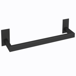 Toallero adhesivo negro mate 37 cm cuadrado – Sin taladrar