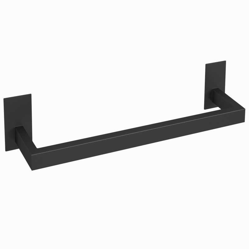 Toallero adhesivo negro mate de 37 cm cuadrado Toallero adhesivo negro mate de 37 cm cuadrado