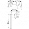 Grifo lavabo oro mate cepillado empotrado caño 26cm fino redondo fijo