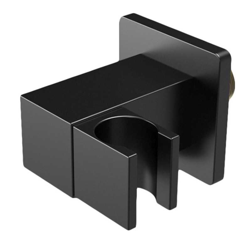 Soporte alcachofa de mano cuadrado negro mate