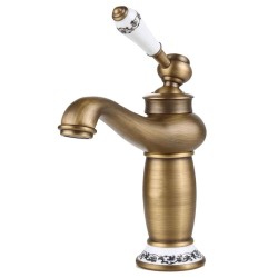 Grifo lavabo retro dorado envejecido diseño vintage