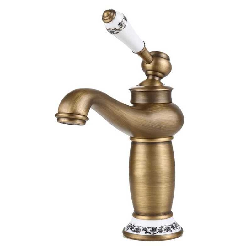 Grifo lavabo retro dorado envejecido diseño vintage