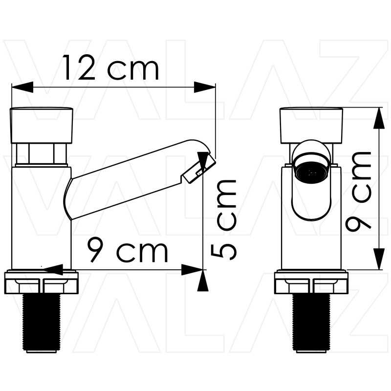 Grifo De Lavabo Solo Agua Fría En Color Negro - Acero Inoxidable 304, Aerador Ahorrador, Fácil Instalación