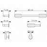 Accesorio de baño adhesivos sin taladro redondo con toallero 40cm+portarrollo+ percha en negro mate