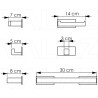 Accesorio de baño adhesivos sin taladro cuadrado con toallero 30cm+portarrollo+ percha en cromado